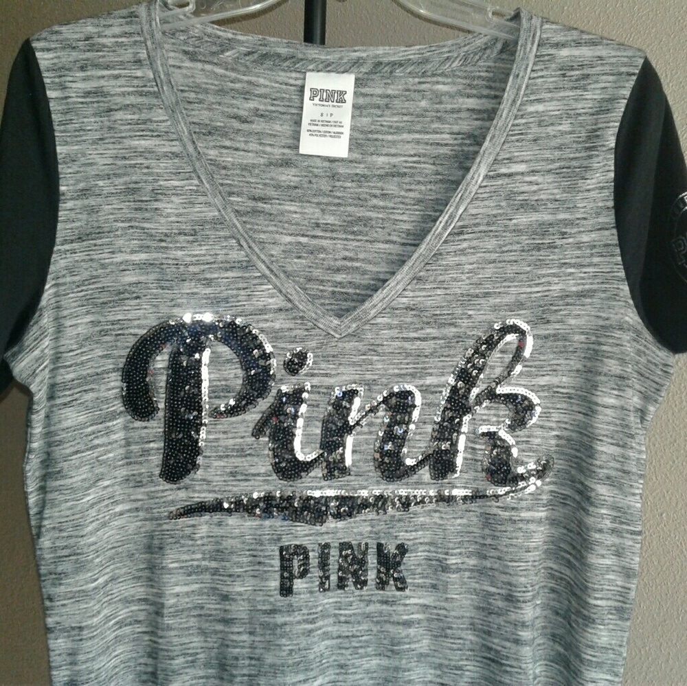 Pink victoria's secret sequined shirt sz s